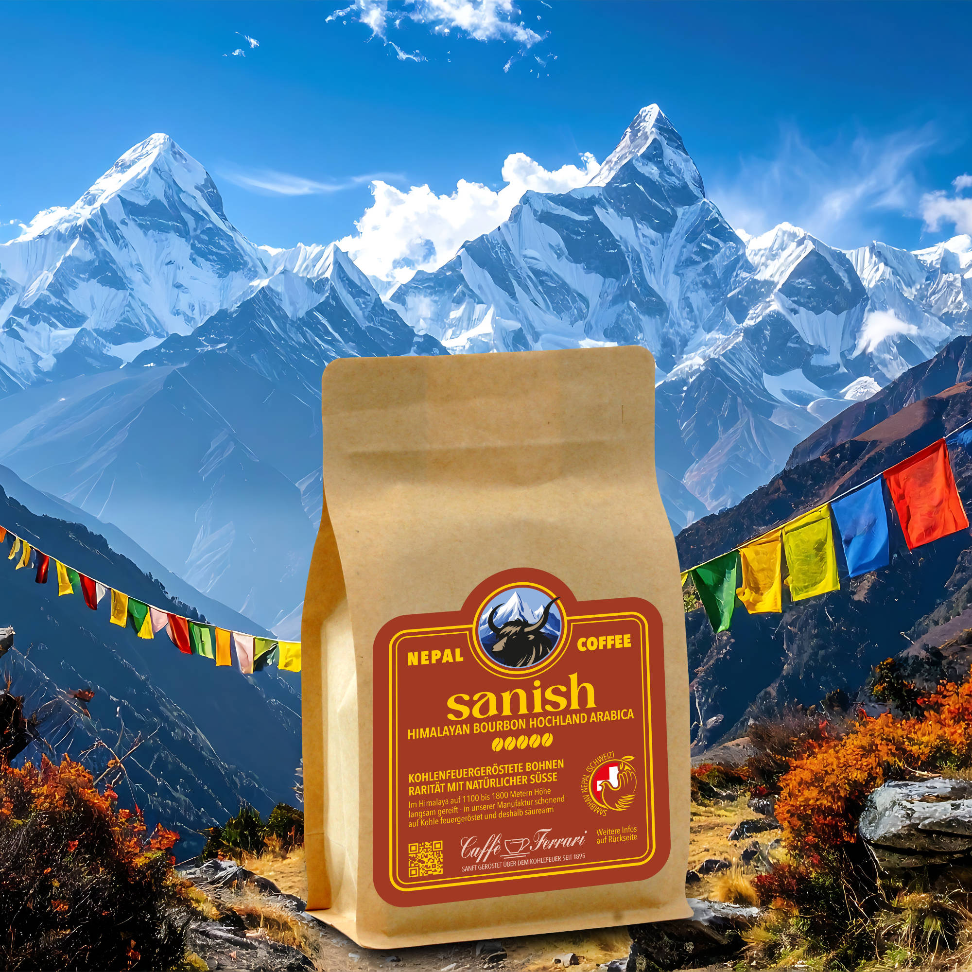 Caffè Ferrari - Sanish Himalayan Bourbon Hochland Arabica Bohnen 250g