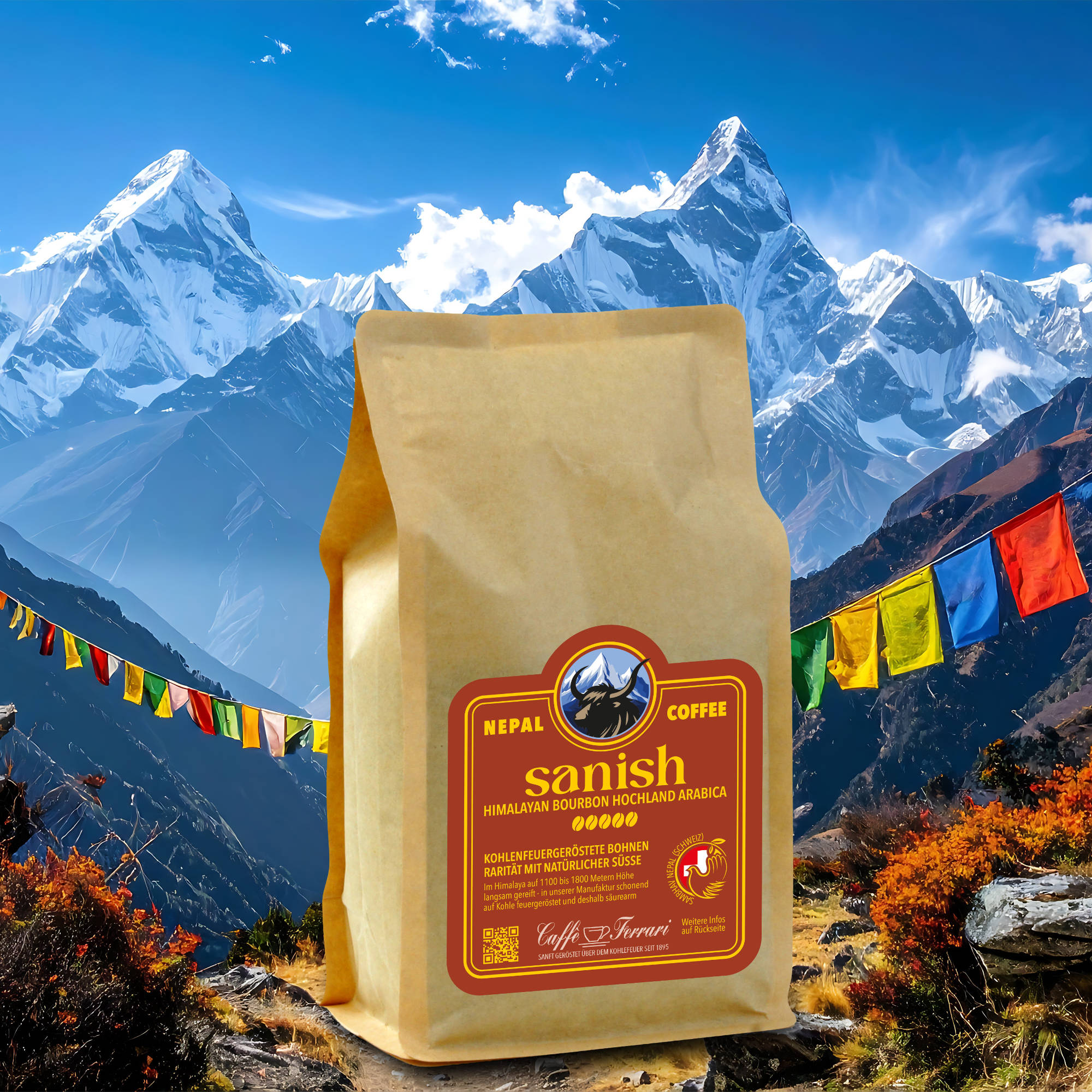 Caffè Ferrari - Sanish Himalayan Bourbon Hochland Arabica Bohnen 500g